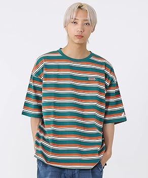 コットン100% マルチカラー 半袖Tシャツ Amazon | [カンゴール] Tシャツ 5分丈 半袖 マルチボーダー 配色